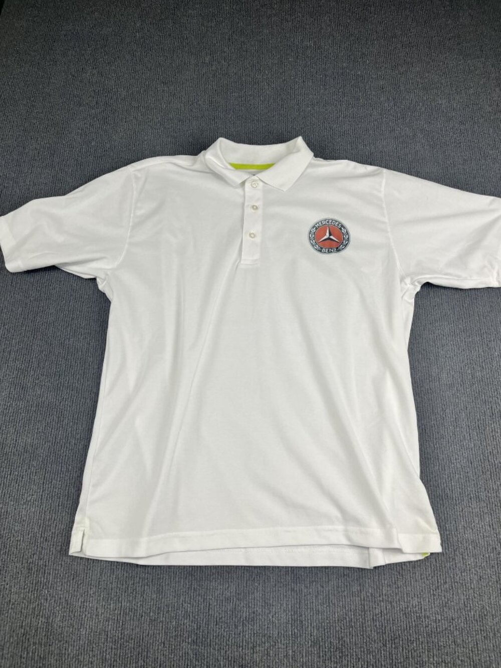 Mercedes-Benz Logo White Zorrel Short Sleeve Polo Shirt XL Technicore